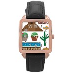 Mexico  Rose Gold Leather Watch 