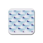 kawaii narwhal Rubber Coaster (Square)