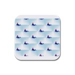 kawaii narwhal Rubber Square Coaster (4 pack)