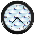 kawaii narwhal Wall Clock (Black)