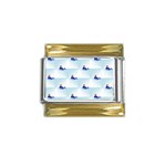 kawaii narwhal Gold Trim Italian Charm (9mm)