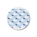 kawaii narwhal Rubber Coaster (Round)