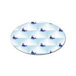 kawaii narwhal Sticker (Oval)