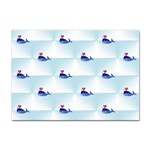 kawaii narwhal Sticker A4 (10 pack)