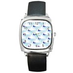 kawaii narwhal Square Metal Watch