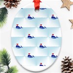 kawaii narwhal Oval Ornament (Two Sides)