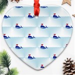 kawaii narwhal Heart Ornament (Two Sides)