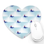 kawaii narwhal Heart Mousepad