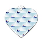 kawaii narwhal Dog Tag Heart (Two Sides)