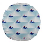 kawaii narwhal Large 18  Premium Round Cushion 