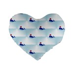 kawaii narwhal Standard 16  Premium Heart Shape Cushion 