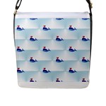 kawaii narwhal Flap Closure Messenger Bag (L)