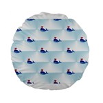 kawaii narwhal Standard 15  Premium Flano Round Cushion 