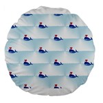 kawaii narwhal Large 18  Premium Flano Round Cushion 