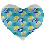 left Shark Large 19  Premium Flano Heart Shape Cushion