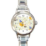 happy birthday emoji Round Italian Charm Watch