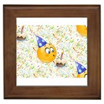 happy birthday emoji Framed Tile