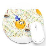 happy birthday emoji Round Mousepad