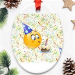 happy birthday emoji Ornament (Oval)