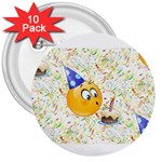 happy birthday emoji 3  Button (10 pack)