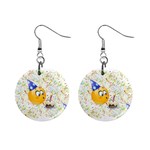 happy birthday emoji 1  Button Earrings