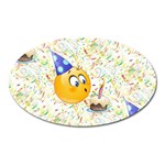 happy birthday emoji Magnet (Oval)