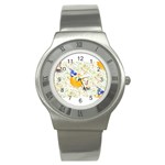 happy birthday emoji Stainless Steel Watch