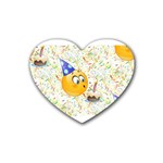 happy birthday emoji Rubber Coaster (Heart)