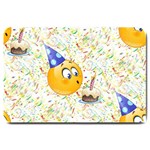 happy birthday emoji Large Doormat