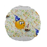 happy birthday emoji Standard 15  Premium Round Cushion 