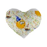 happy birthday emoji Standard 16  Premium Heart Shape Cushion 