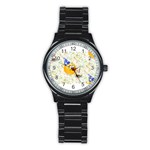 happy birthday emoji Stainless Steel Round Watch