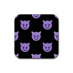 satan Emoji  Rubber Coaster (Square)