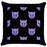 satan Emoji  Throw Pillow Case (Black)