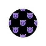 satan Emoji  Rubber Coaster (Round)