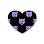 satan Emoji  Rubber Coaster (Heart)