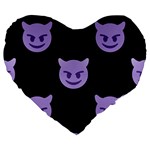 satan Emoji  Large 19  Premium Heart Shape Cushion