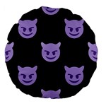 satan Emoji  Large 18  Premium Flano Round Cushion 