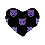 satan Emoji  Standard 16  Premium Flano Heart Shape Cushion 