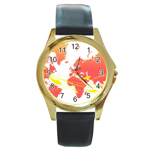 map2 Round Gold Metal Watch from ArtsNow.com Front