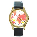 map2 Round Gold Metal Watch