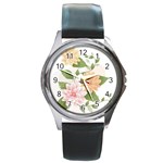 flower035 Round Metal Watch