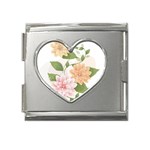 flower035 Mega Link Heart Italian Charm (18mm)