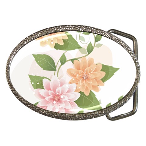 flower035 Belt Buckle from ArtsNow.com Front