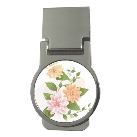 flower035 Money Clip (Round) from ArtsNow.com Front