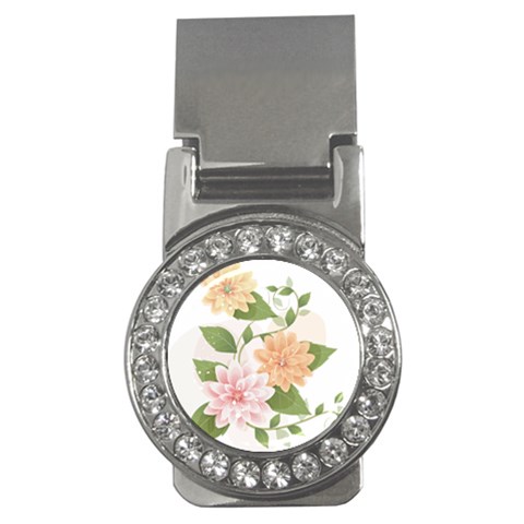 flower035 Money Clip (CZ) from ArtsNow.com Front