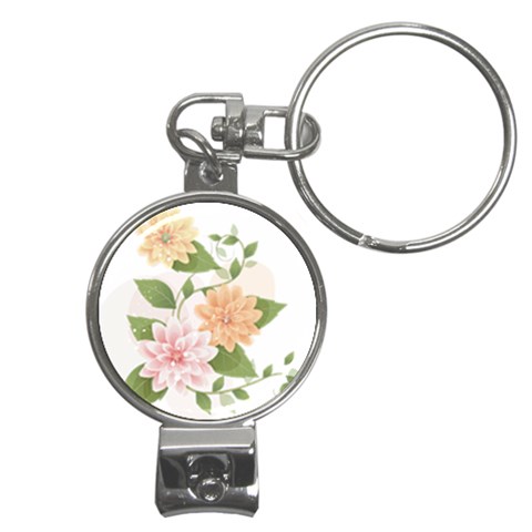 flower035 Nail Clippers Key Chain from ArtsNow.com Front