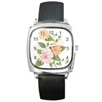 flower035 Square Metal Watch