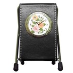 flower035 Pen Holder Desk Clock