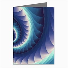 Purple & Aqua Spiral Fractal  Greeting Cards (Pkg of 8) from ArtsNow.com Left